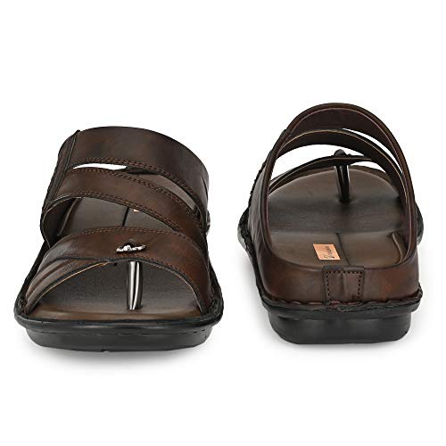 Image of Men's Sleeper Brown Slipper-10 Kids UK (5001)