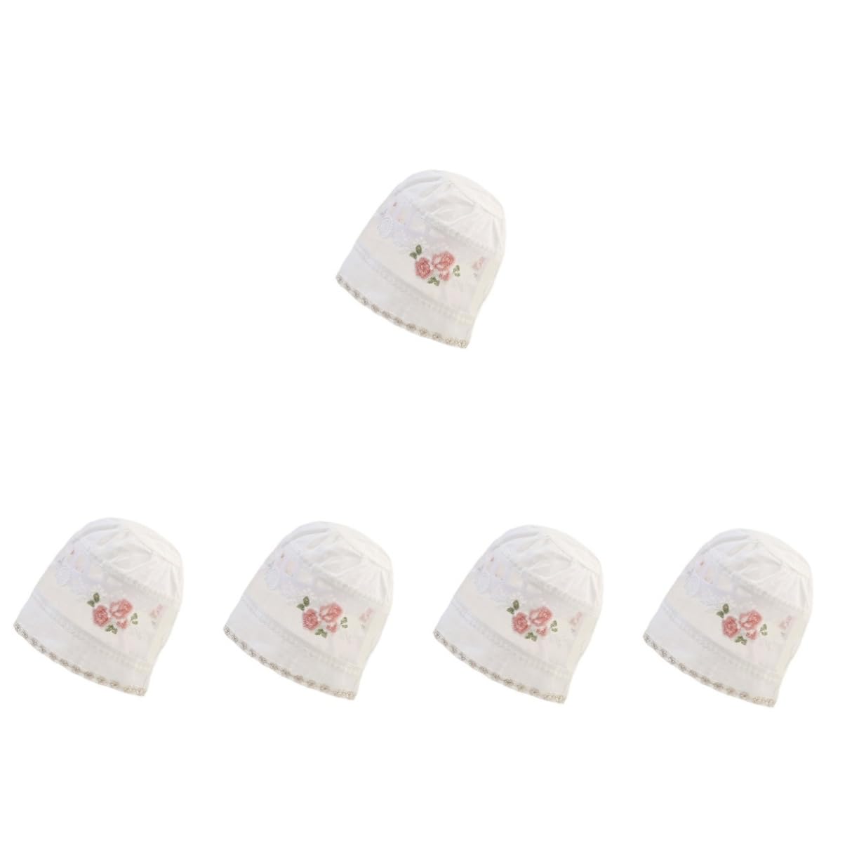 Ipetboom 5 Pezzi Cappello da Cappello Neonato Cappelli Estivi per da Bambina I Giocano a Cappelli delle Ragazze Cappellino da Cotone Bianca