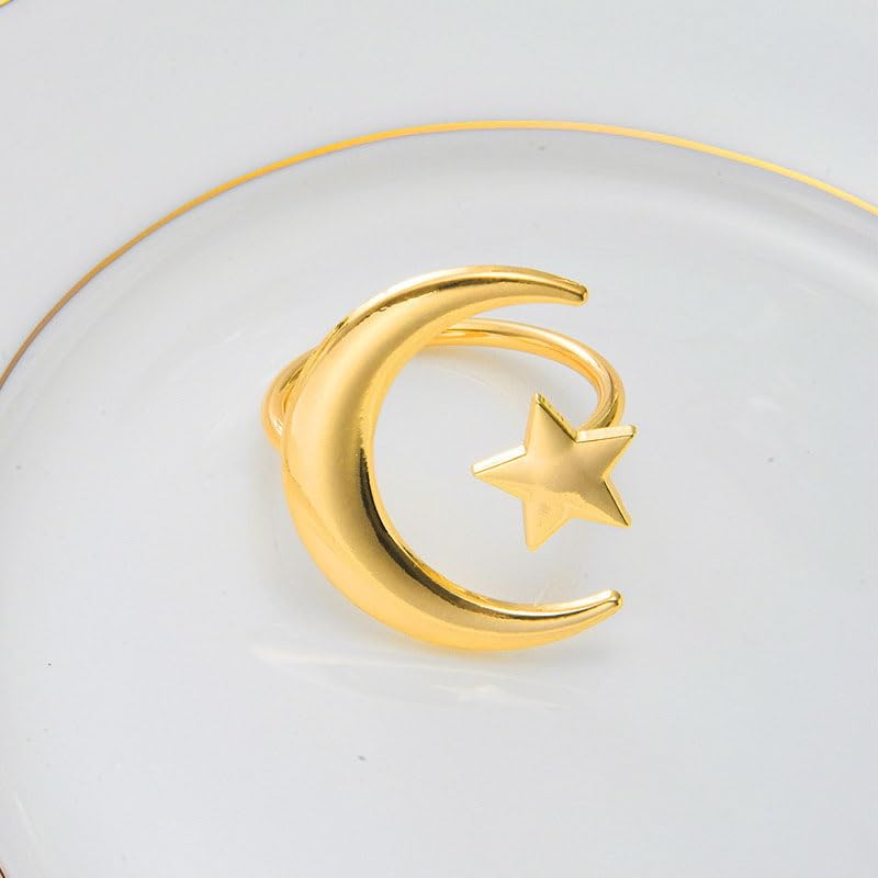 Boucles de serviette de table étoile lune métal durable décoration fête