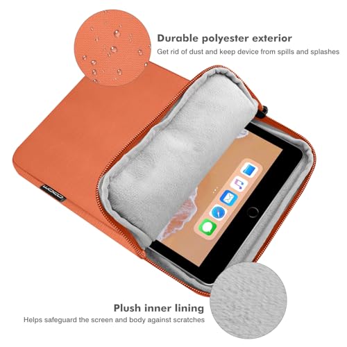 Image of MoKo 9-11 Inch Tablet Sleeve Bag Carrying Case Fits New 11inch iPad Air M4, iPad A16 2025, iPad Pro 11 M4, Air 5 /4 /3, iPad 10 /9 /8th Gen, Tab S8 /S9 11 inch, Tablet Carrying Case, Orange