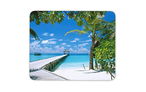 Destination Vinyl Mats Maldives Plage de Voiture Tapis de Souris Pad - Palmier Vacances Mer Ciel Cadeau Ordinateur # 8968