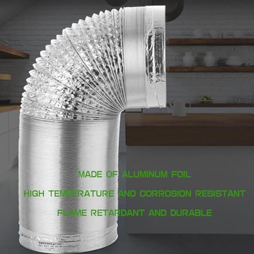 Manguera de ventilación flexible para aire acondicionado portátil y HVAC, tubo de aluminio resistente al calor para ventilación del hogar
