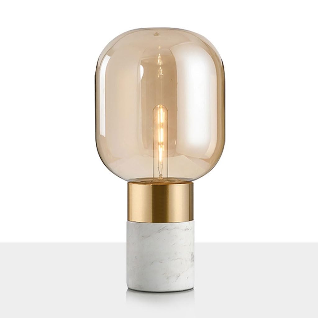 Lampada da Tavolo in Vetro Creativo Nordico Comodino for Camera Letto Bar Moderna in Marmo for Ristorante