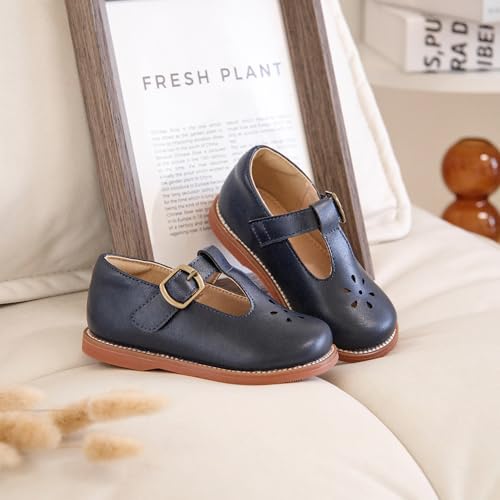 Image of Flaryzone Toddler Little Girl Mary Jane School Uniform Oxfords Flat Dress Shoes