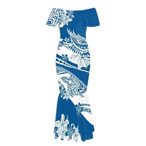 Image of Polynesian for Women S-7XL Off Shoulder Maxi Dress Hawaiian Summer Dresses