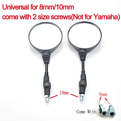 Evomosa Motorcycle Rear View Side Mirrors 8Mm/10Mm Folding Round Mirrors,Universal Foldable Handlebar Rearview Mirror For Motorbike Atv Scooter Dirt Bike Moped #TOP3