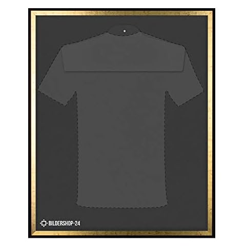 Bildershop-24 Objektrahmen Trikotrahmen VARIANTO35 inkl. Bügel und Passepartout 80x100cm Schwarz Goldglanz Antik Cover