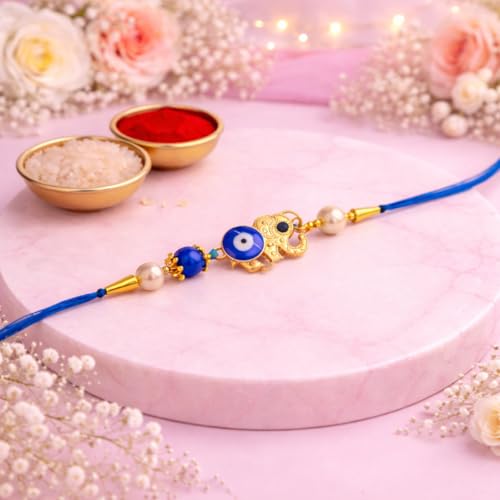 Image of Jaipur Ace Rakhi Gift Hamper for Bhaiya Bhabhi with Silver Plated Bowl Set, Pooja Thali, 2 Designer Rakhis, Roli Chawal, Raksha Bandhan Gift Set for Brother Bhabhi, Premium Rakhi Combo with Red Velvet Box