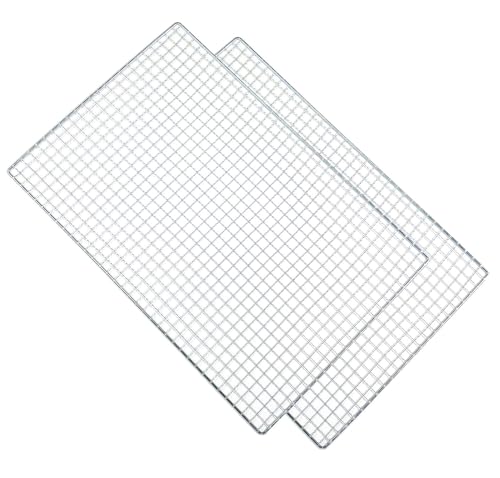 Roasting Racks 2 Pcs 11.8 Inch x 7.9 Inch Stainless Steel Grill Racks Grid Net for Baking and Cooling of Barbeque in Oven Party Dinning and Outdoors (2 11.8 inch x 7.9 inch)