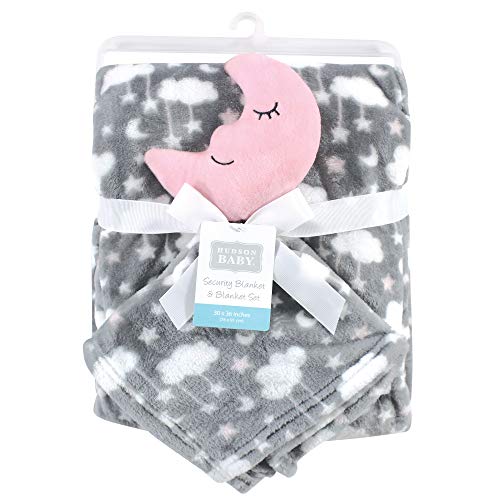 Image of Hudson Baby Unisex Baby Plush Blanket with Security Blanket, Moon Girl, One Size
