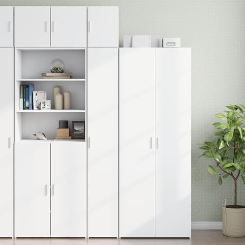 Homgoday Armario Estrecho Madera de ingeniería Blanco 30x42,5x225 cm, Mueble Columna de Baño, Mueble Baño, Armario Baño, Armario Alto Estrecho, Armario Multiusos, Estanterías Alto TipoB