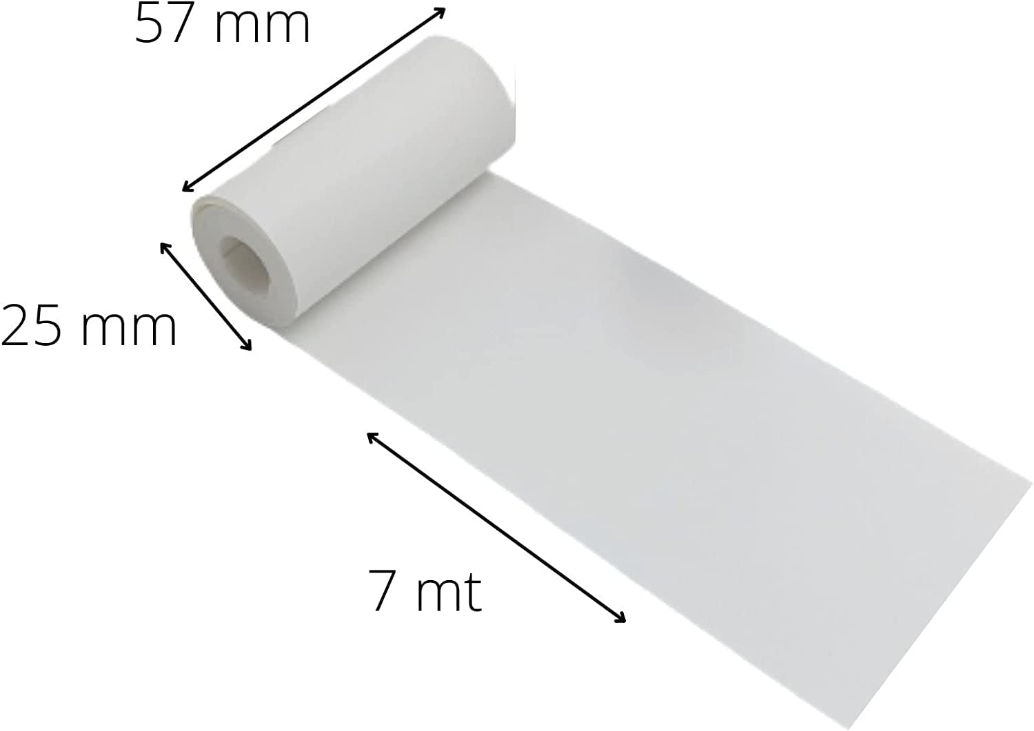 5 Rotoli pos termici 57 x 7 mt foro 12 senza anima, per terminali pos nexi, Non omologati.