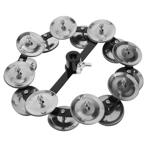 LALADEFIEE Cymbal Tambourine Drum Set Double Row -hat Tambourine for Performance Lightweight Smooth Edges Accessory for Musicians and Bands