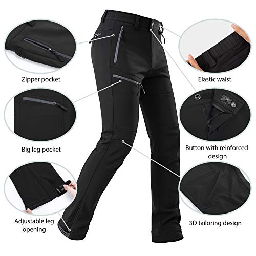 Hiauspor Snow-Ski-Pants-Women-Fleece-Lined Insulated Water Resistance Outdoor Winter Hiking Pant Snowboarding - Thumbnail 6