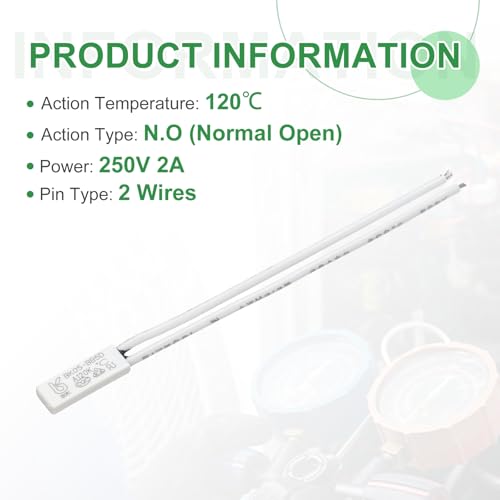 Termostato KSD9700 120C N.O interruptor térmico bimetálico de plástico uxcell pack de 5 unidades 4