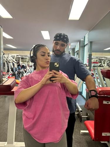 Workout T Shirts for Men Oversized Gym Loose Fit Tshirt Heavy Cotton Washed Vintage Faded Sleeping Tee Unisex Tops2