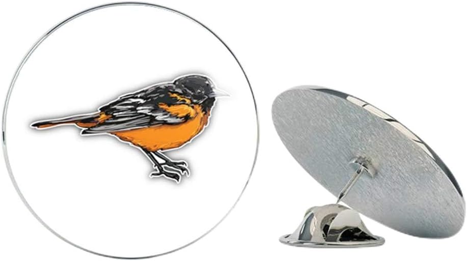 Oriole Bird Round Metal 0.75" Lapel Pin Hat Shirt Pin Tie Tack Pinback