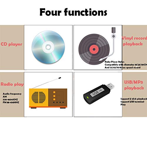 Tourne Disque Vintage, Platine Vinyle Courroie À 3 Vitesses Tournoires De Vinyle Intégrées 4 X40W Bluetooth Haut… - Les Beatles, Paul McCartney, John Lennon, RIngo Starr, George Harrison Tourne Disque Vintage, Platine Vinyle Courroie À 3 Vitesses Tournoires De Vinyle Intégrées 4 X40W Bluetooth Haut… – Image 3
