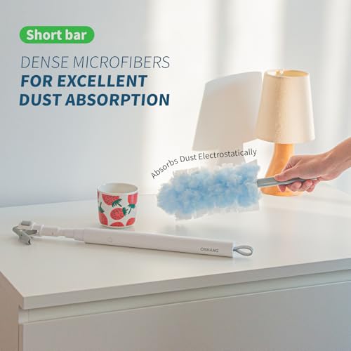 Image of oshang Disposable Heavy Duty Duster Refills, 12 Pack | 43 inch Extendable Handle, Compatible with Swiffer, For Ceiling Fans, Blinds, Furniture, High Corners