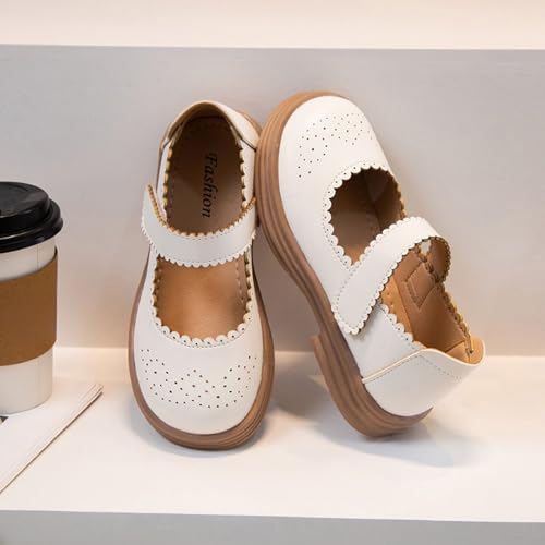 IWIHMIV Flat Ankle Strap Mary Jane Shoes Cute Kids School Shoes Casual Comfortable Non Slip Platform Walking Shoes3