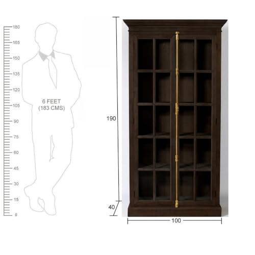 Image of The Attic Oregon Bookshelf, Multipurpose for Living Room Bed Room Study Kitchen, Solid Mango Wood, Walnut Matte Finish