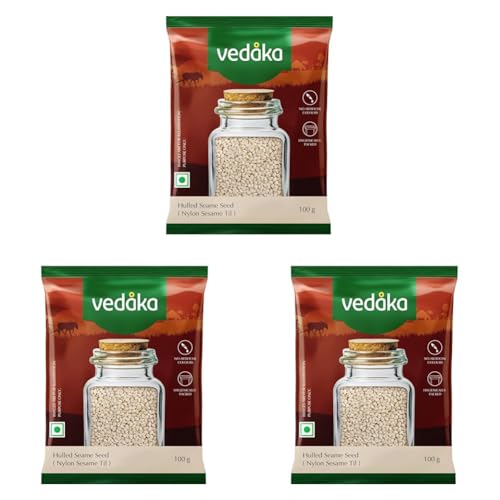 Image of Amazon Brand - Vedaka Hulled Seame Seed | 100 G | Nylon Sesame | Til (Pack of 3)