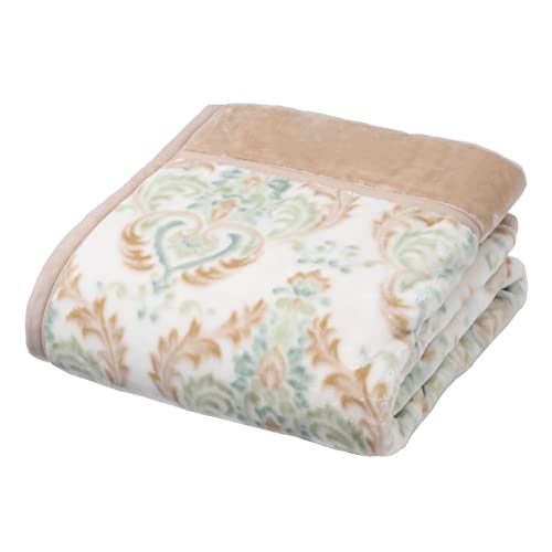 西川 合わせ毛布 シングル 洗える 2枚合わせ あったか 衿付き 柔らか マイヤー 冬 ベージュ FQ02045401