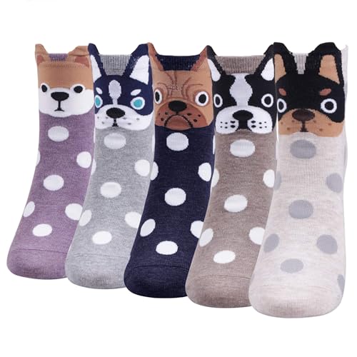 DiaryLook Womens Socks Funny Cute Animal Socks Cat Dog Socks Cotton Casual Ladies Socks Gifts for women One Size