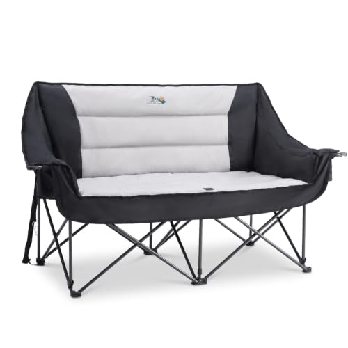 Image of DMH OUTDOORS Oversized Double Camping Chair Padded Folding Camping Loveseat