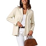 Veste de costume confortable pour femme : ce blazer en daim pour le travail et les loisirs est fabriqué en imitation daim. Sa matière douce apporte une touche de luxe et de texture. Vestes tendance pour femme, trench-coat coupe-vent court, disponible en 4 coloris, pour s'agencer facilement à diverses tenues et sublimer vos tenues de travail.