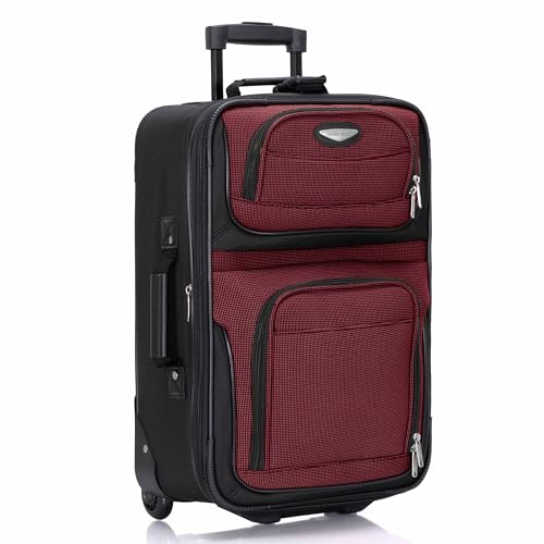 Image of Travel Select Amsterdam Softside Expandable Luggage with Rolling Wheels, Red, 21-Inch Carry-on