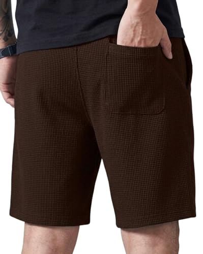 Image of AUSK Men Premium Summer Cargo Shorts Breathable Waffle Knit Fabric Multi Utility Pockets Relaxed Fit Shorts for Mens