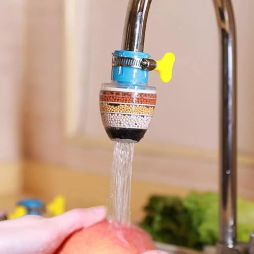 Image of 5 Layer Faucet Tap Water Filter with Activated Carbon | Universal Kitchen Tap Filter Cartridge | Multilayer Water Purifier for Home Sink Faucet | Splash Filter for Cleaner Water
