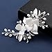 Meiysh Bridal Flower Side Hair Clips Pearl Bridal Headpiece Wedding Accessories(White)