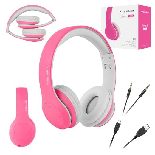 Krüger&Matz hörlurar för barn Street Kids, Bluetooth, rosa