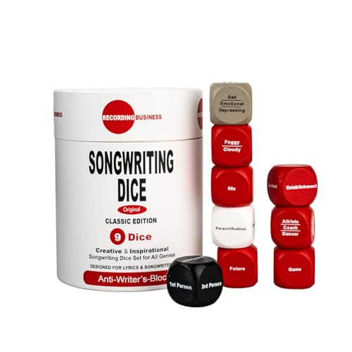 Songwriting Dice - 9 Creative Dice for Songwriters, Lyric Writing, Music Inspiration Tool for Musicians, Producers & Music Creators