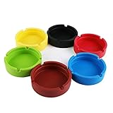 Freehawk® Silicone Round Ashtray, Eco-Friendly Colorfull Premium Silicone Rubber High Temperature Heat Resistant Round Design Ashtray (2pcs) Color random