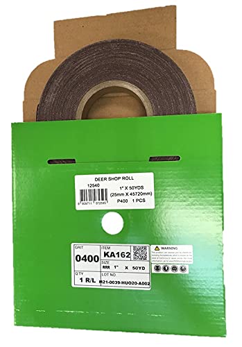 Miniatura 7 de Rollo de lijado de 1" x 50YD, AO, J-wt respaldo de tela de algodón (P80)