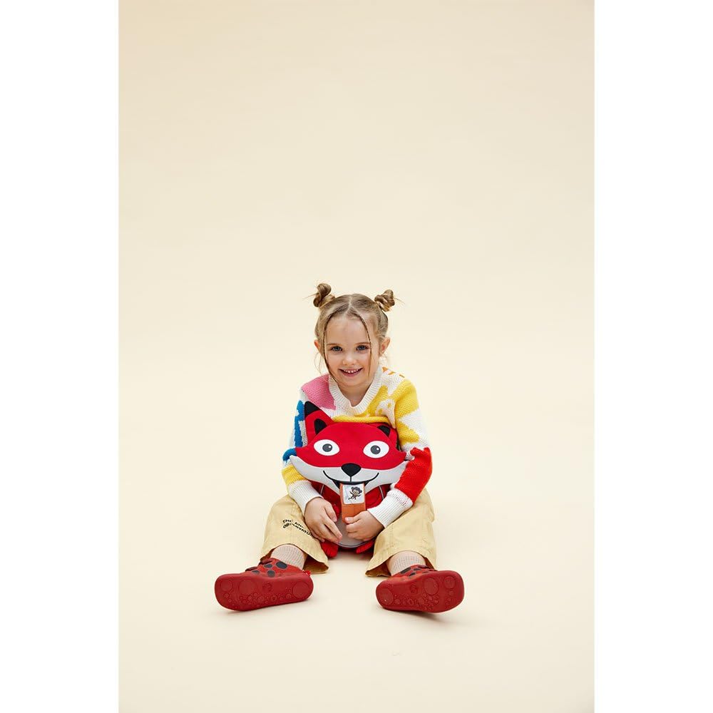 Affenzahn Kinderrucksack Kleiner Freund Fuchs - Rot | Ergonomischer Kindergarten-Rucksack für Kinder von 1 bis 3 Jahren mit Reflektoren, Ziehzunge und Namensschild