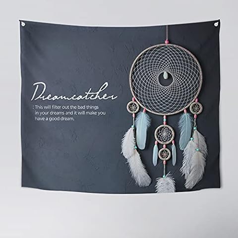 SANGSANGHOO Dreamcatcher Navy Art Tapestry Wall Hanging 59x51 in Design Home Decoration for Living Room Bedroom Cover