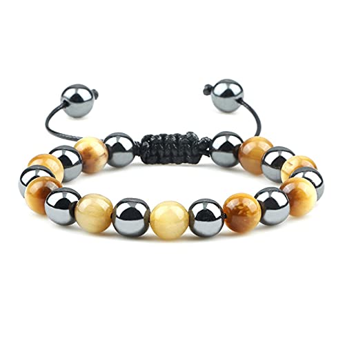 Bracelet en pierre naturelle perles 8mm tresse pour hommes et femmes