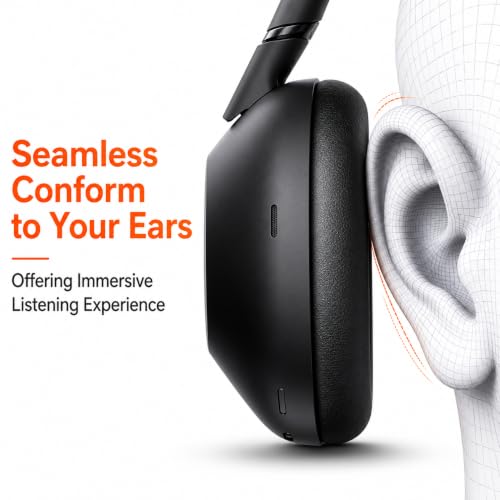 Image of Mizi Replacement Ear Pads Compatible with Sony WH-1000XM6 Headphones, Soft Protein Leather Ear Cushions with High-Density Memory Foam, Noise Isolation, Black