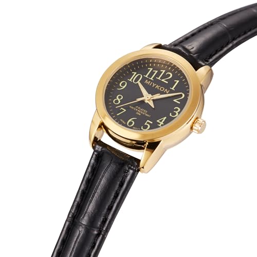 Miykon Elegant Black Dial Ladies Watch - Vegan Leather Strap, Scratch Resistant Glass, Waterproof Women's Analog Timepiece with Japanese Quartz Movement - Image 6