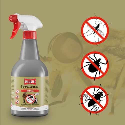 BALLISTOL 26833 Stichfrei Animal 100ml Spray – Tier-Schutz Insektenspray– 8h Schutz vor Mücken, Bremsen, Fliegen, Zecken