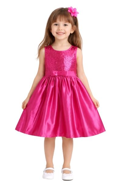Image of Funshine Girls Spring Summer Casual Dress for Kids | Soft Breathable Comfortable Everyday Wear for Play School Outings Birthday Parties & Family Occasions | Stylish Lightweight Trendy Outfit