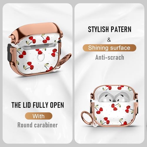 Image of Gedicht for Apple Airpods 3rd Generation Case Cover, Protective TPU Soft Cases Cover Rugged for Airpods 3rd Case Cover, Shockproof for Airpods 3 Case Men Women with Keychain,Cherry Dot
