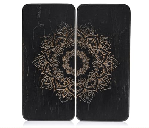 Wooden Yoga Board for Acupressure, Meditation, and Deep Tissue Massage with Embedded Nails - Enhance Your Yoga Practice and Experience Acupuncture Massage, Brown