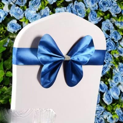 Spandex Chair Sash Wedding Chair Sash Mini Style Bow Tie Hotel Party Show-Green (Royal Blue)