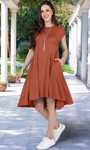 Image of KOH KOH Womens 2026 Short Cap Sleeve Casual Summer Comfy Flowy Mini Dress