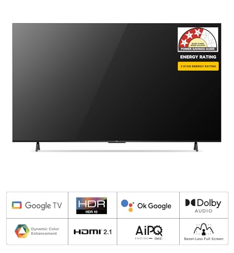 Image of TCL 189 cm (75 inches) Bezel-Less Full Screen Series Ultra HD 4K Smart LED Google TV 75P635 Pro (Black)